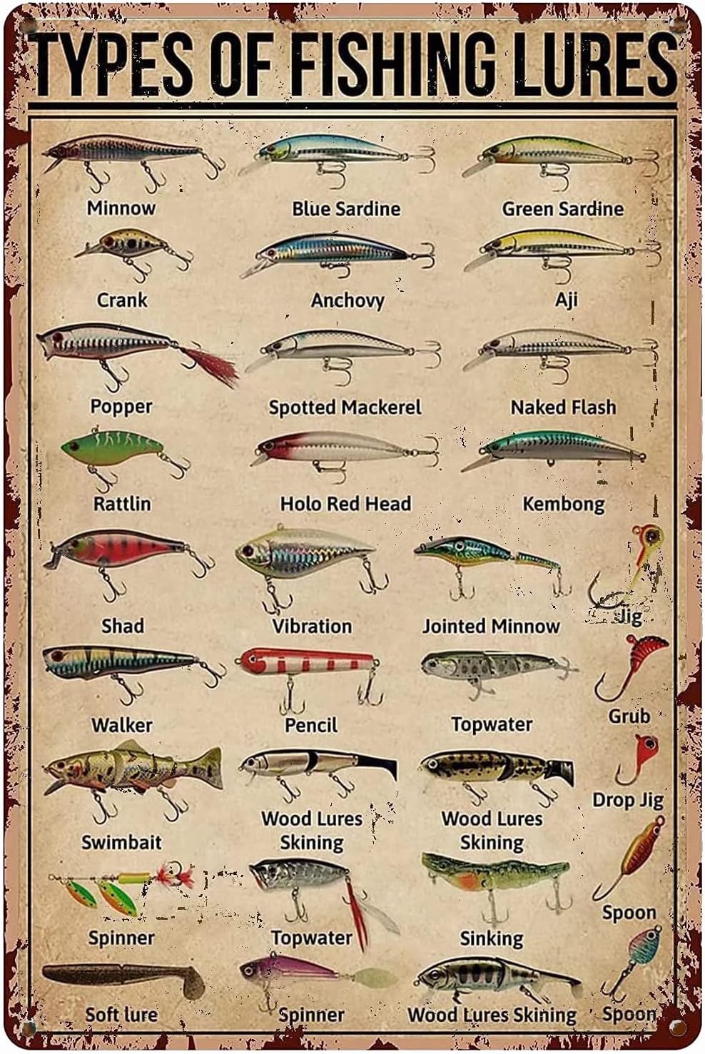 Home Bathroom Wall Decor - 1d, TEPES OF FISHING LURE Conoscenza