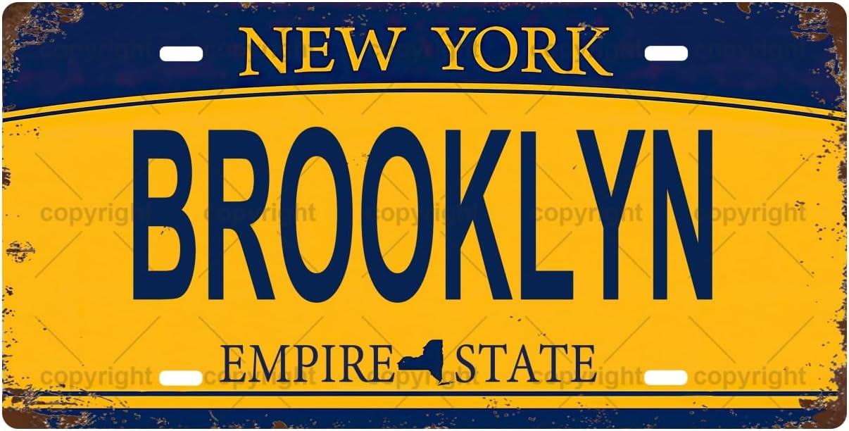 Home Bathroom Wall Decor - BROOKLYN Targa in metallo vintage, targa