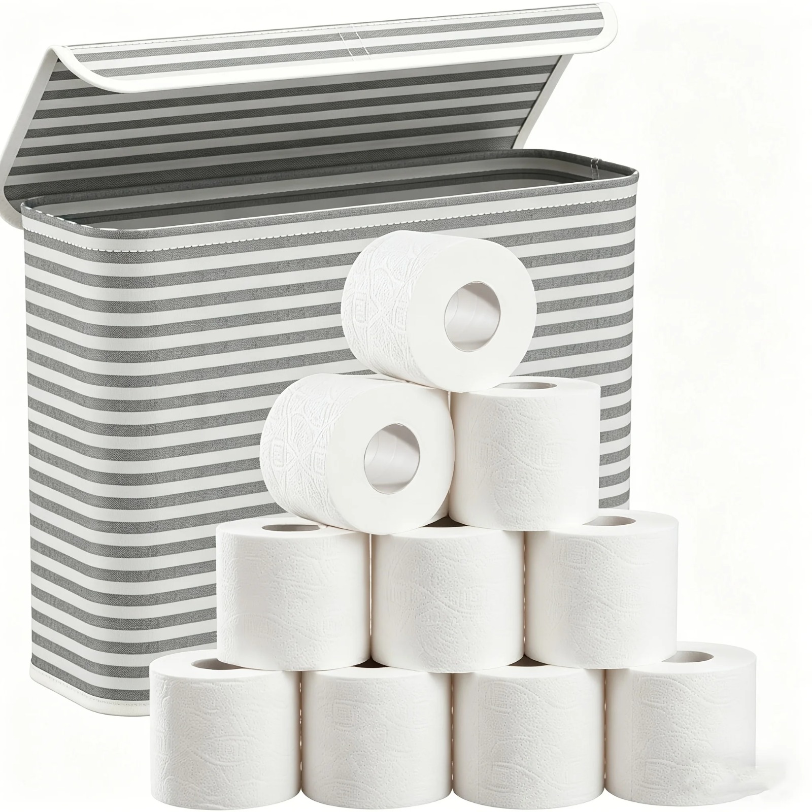 Home Bathroom Paper Towel Holder - Portarotolo da Bagno con Cesto Portaoggetti
