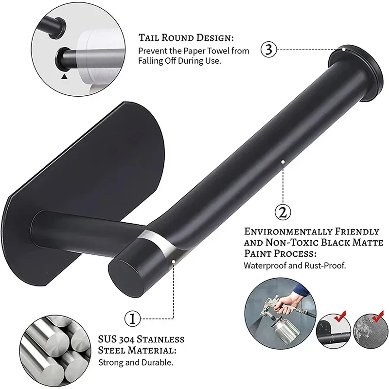 Portarotolo Adesivo Nero per C - Home Bathroom Paper Towel Holder recensione e prezzo