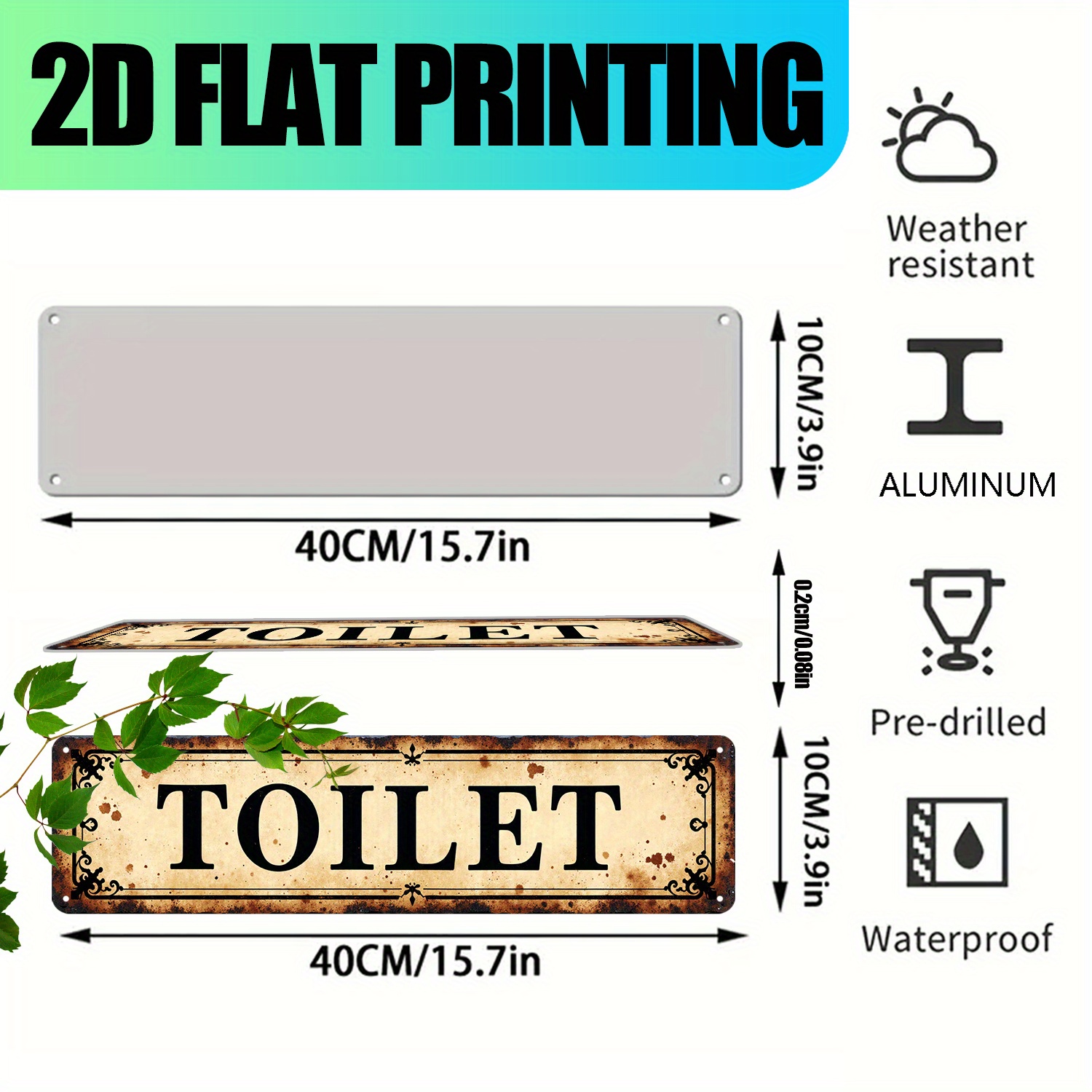 Targa da parete piatta 2D in a - Home Bathroom Wall Decor recensione e prezzo
