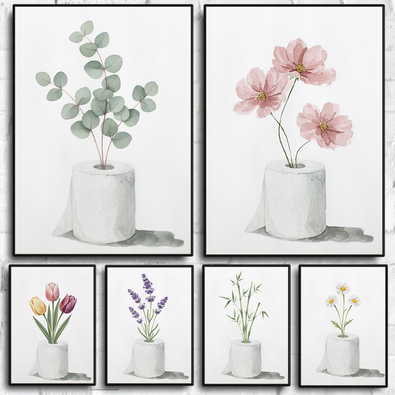 Poster Colorato con Fiori su R - Home Bathroom Painting Ideas recensione e prezzo